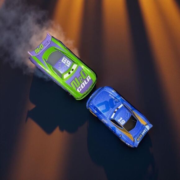 Disney Pixar Cars Turbo Racers Daniel Swervez & Hj Hollis N20 Cola Cars B23 - Picture 1 of 13
